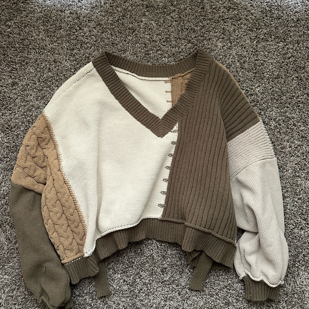 Colorblock V-Neck Sweater